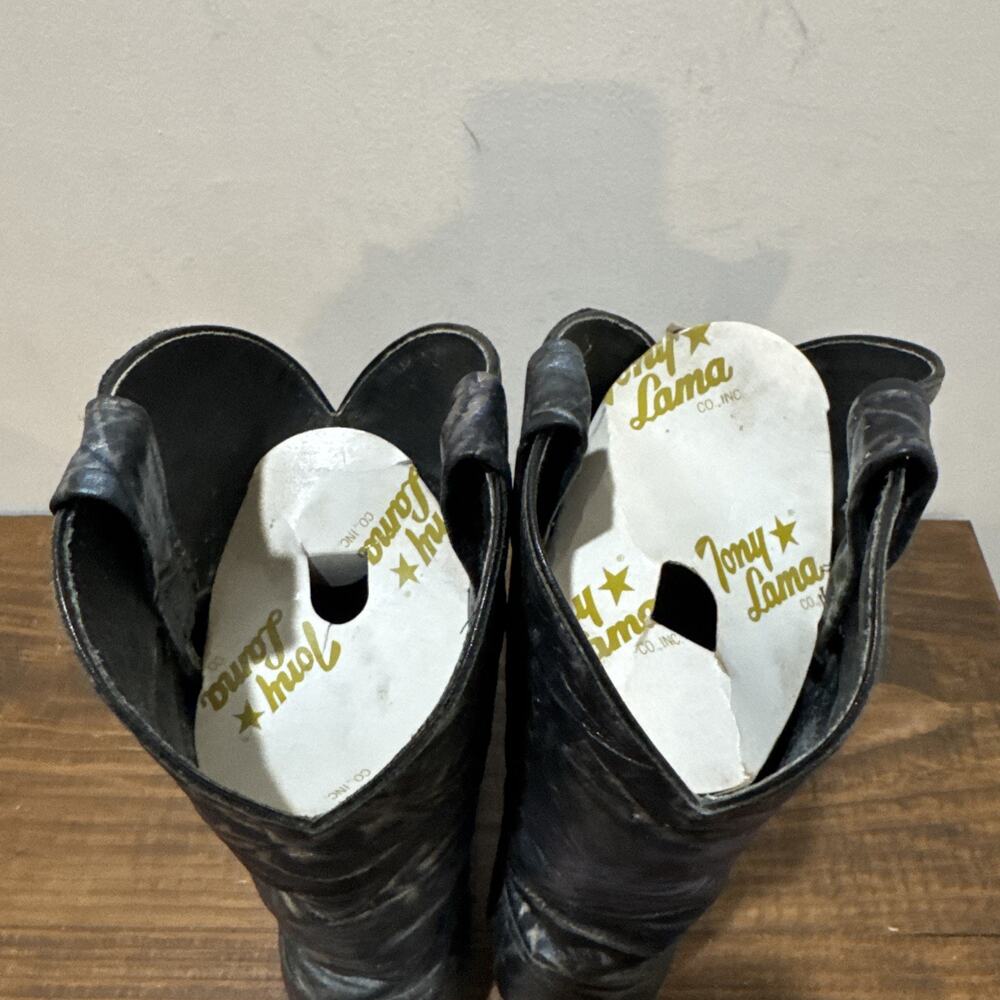 Tony Lama 1130 Metallic Electric Black Western Cowgirl Boots Womens Size 10 - Picture 7 of 12